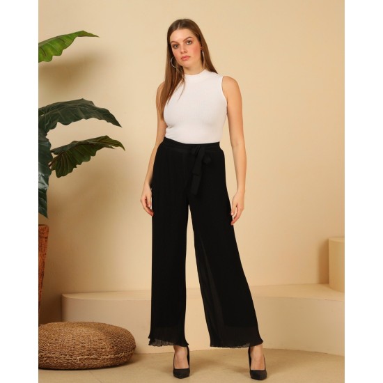 PİLİSELİ ŞALVAR MODEL ŞİFON PANTOLON İÇİ ASTARLI